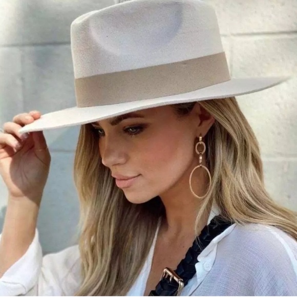 Teressa Foglia x Curateur Lynn Vegan Boho Wide Brim Hat Cream Neutral One Size - Picture 2 of 6